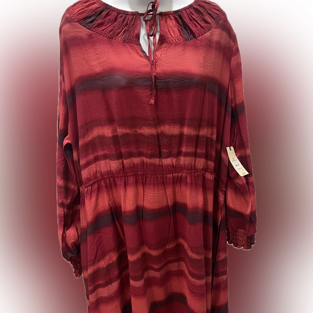Terra & Sky TS PEASANT LS MAXI DRESS 3X - Picture 2 of 4